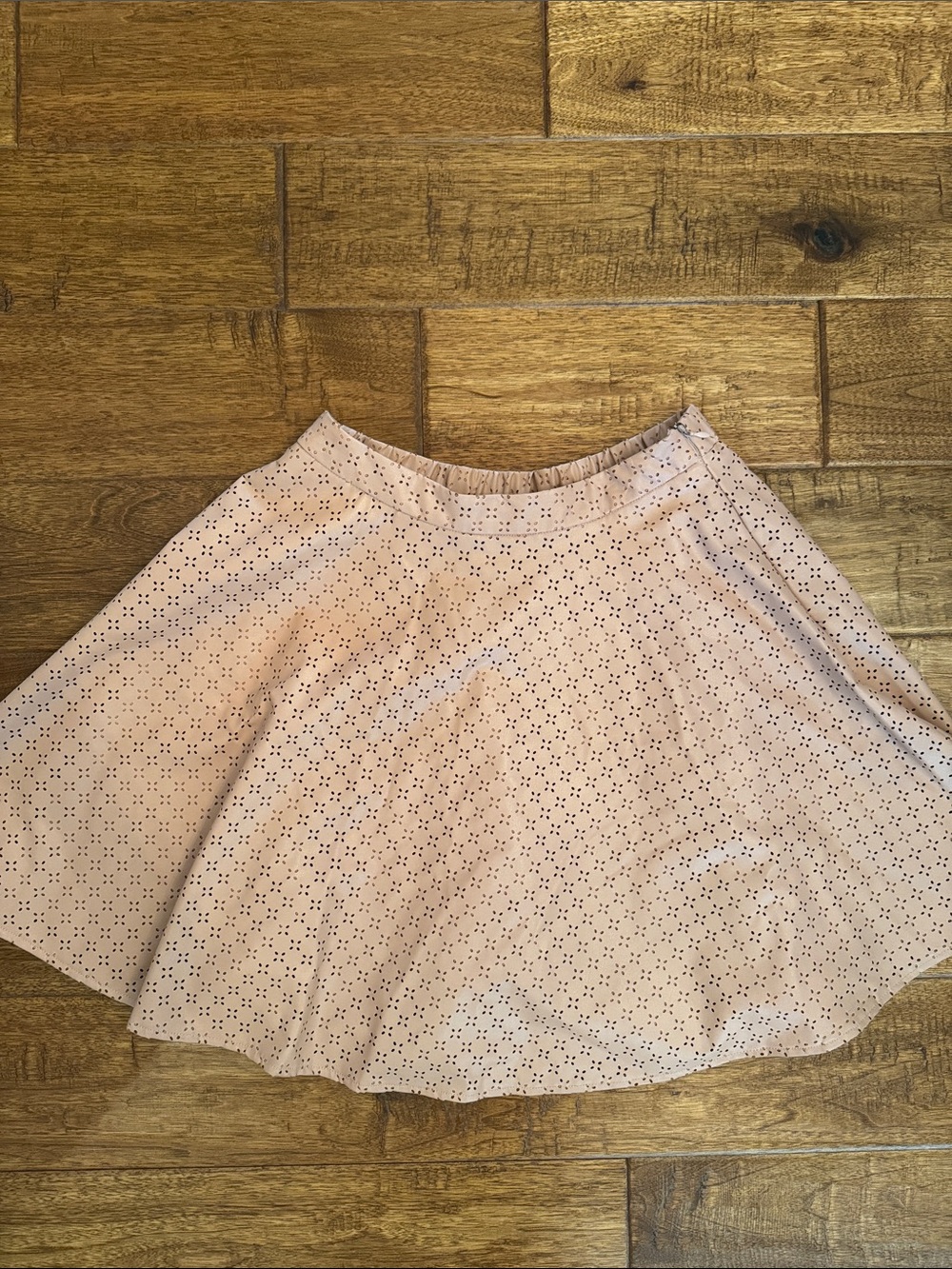 Anthropologie Blush Pink Eyelet Circle Skirt